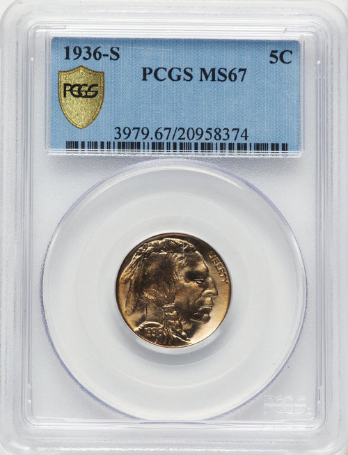 1936-S 5C Buffalo Nickel PCGS MS67