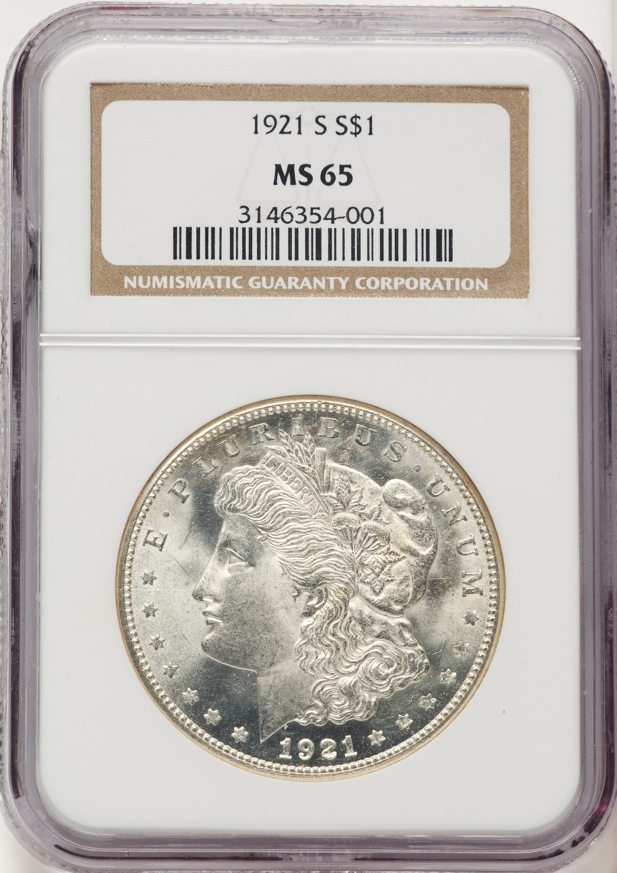 1921-S Morgan Dollar NGC MS65