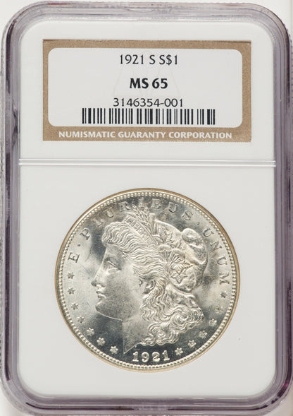 1921-S Morgan Dollar NGC MS65