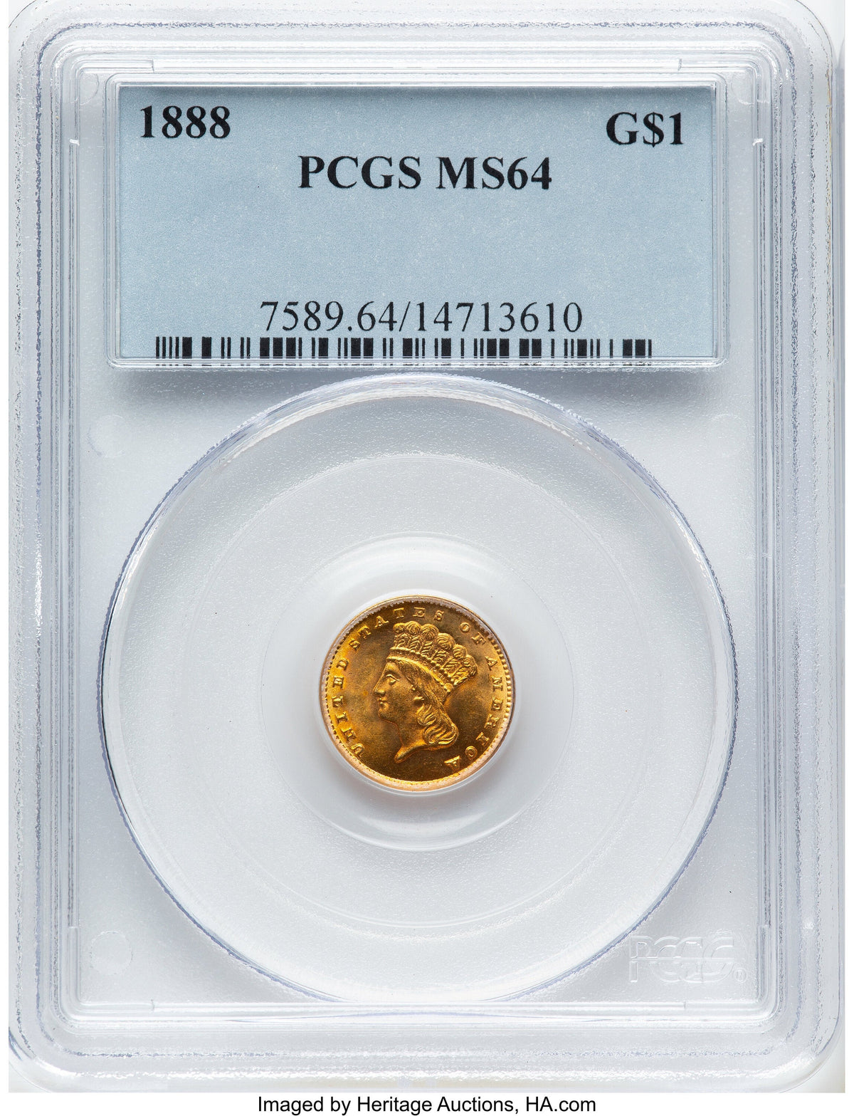 1888 G$1 Gold Dollar PCGS MS64