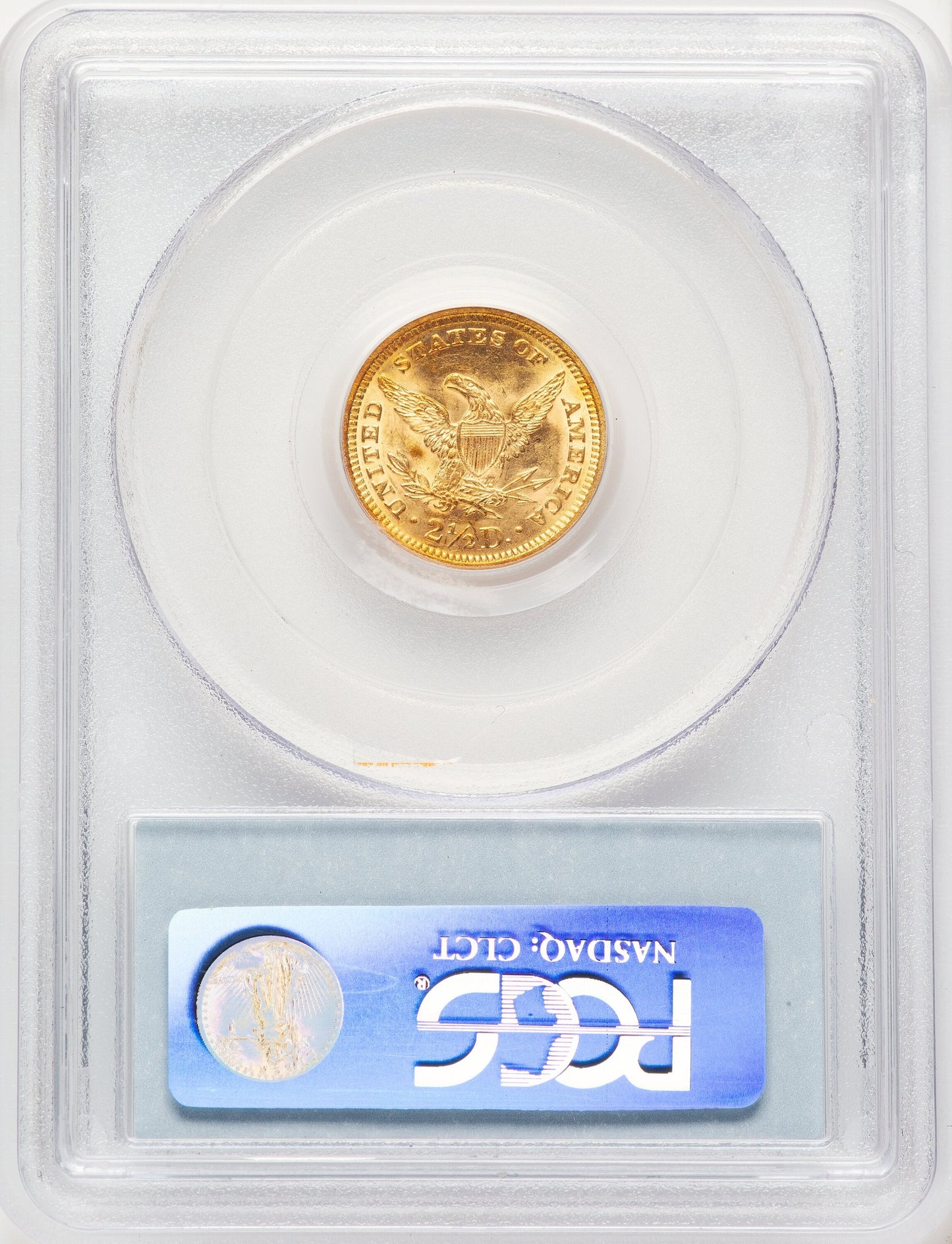 1873 $2.50 Open 3 Liberty Quarter Eagle PCGS MS63