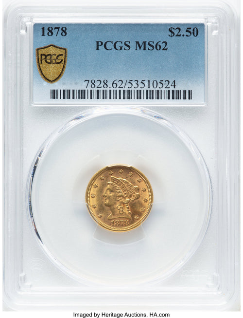 1878 $2.50 Liberty Quarter Eagle PCGS MS62