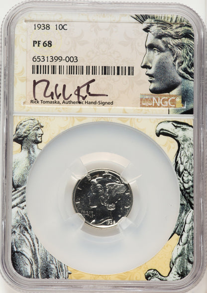 1938 10C Proof Mercury Dime NGC PR68