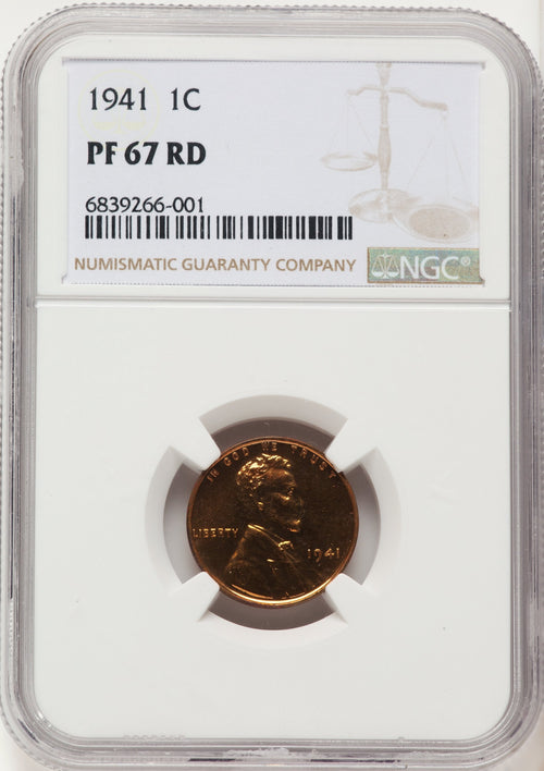 1941 1C RD Proof Lincoln Cent NGC PR67