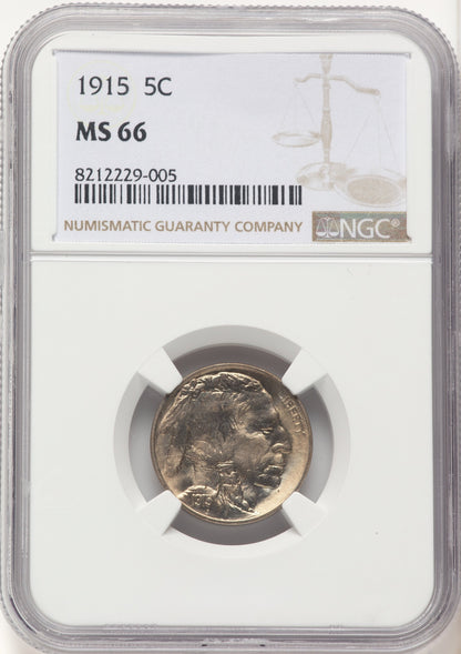 1915 5C Buffalo Nickel NGC MS66