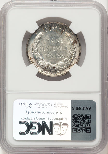 1920 50C Maine Brown Label Commemorative Silver NGC MS67
