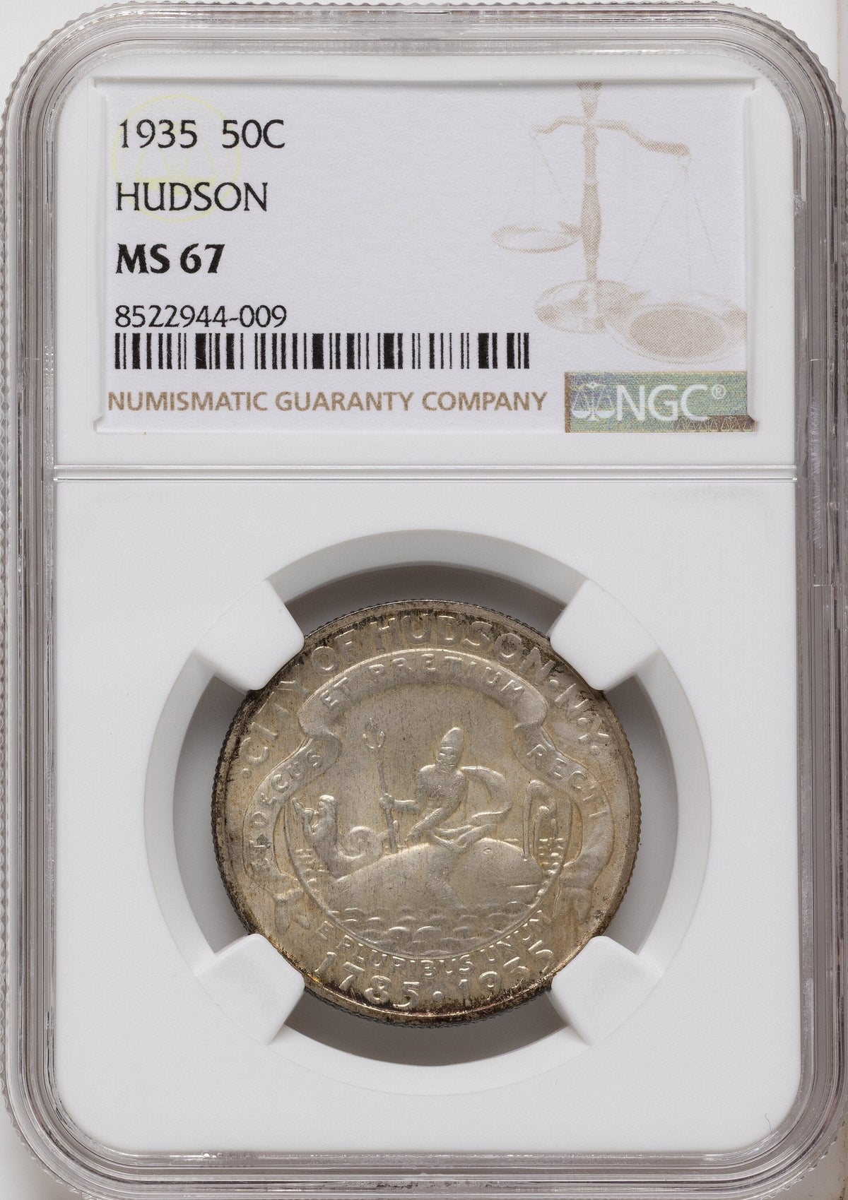1935 50C Hudson Commemorative Silver NGC MS67