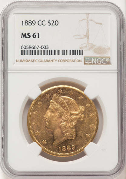 1889-CC $20 Liberty Double Eagle NGC MS61