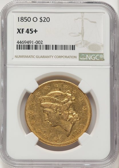1850-O $20 Liberty Double Eagle NGC XF45+