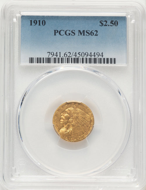 1910 $2.50 Indian Quarter Eagle PCGS MS62