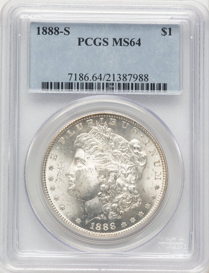1888-S Blue Label Morgan Dollar PCGS MS64