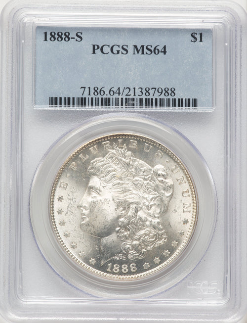 1888-S Blue Label Morgan Dollar PCGS MS64
