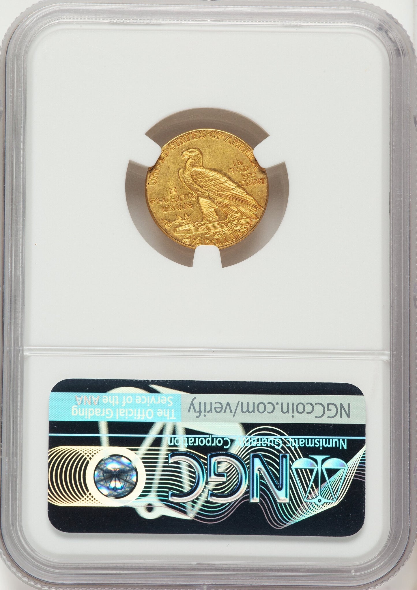 1913 $2.50 Brown Label Indian Quarter Eagle NGC MS62