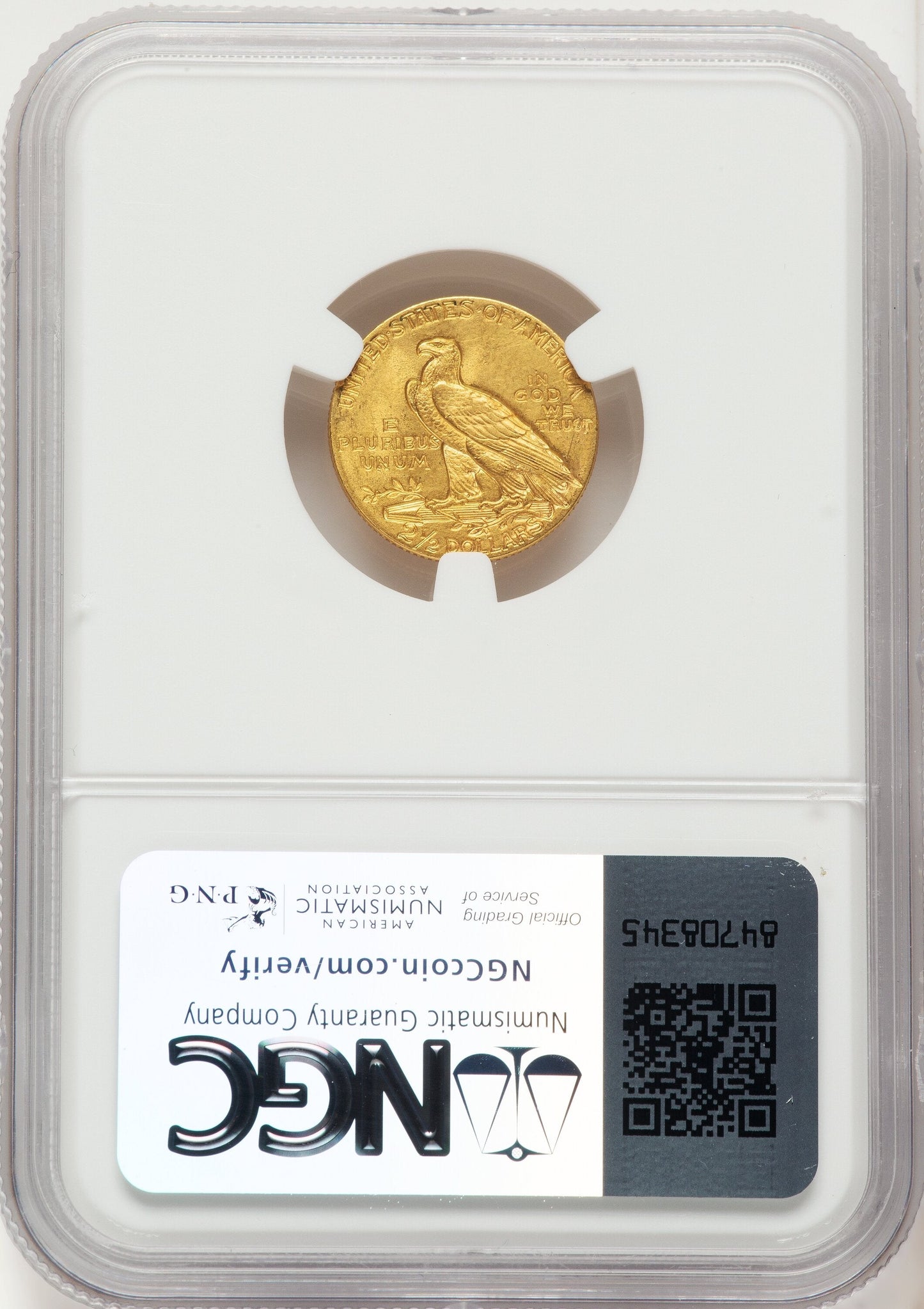 1908 $2.50 Brown Label Indian Quarter Eagle NGC MS63