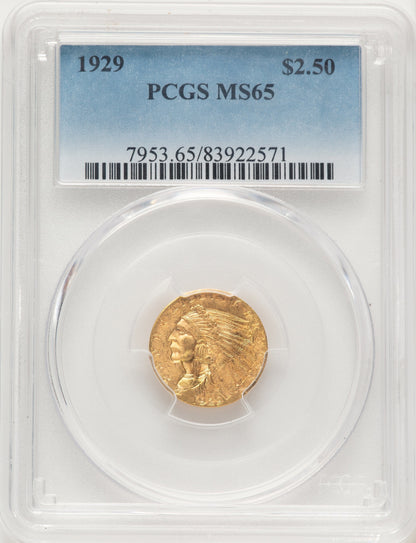 1929 $2.50 Indian Quarter Eagle PCGS MS65