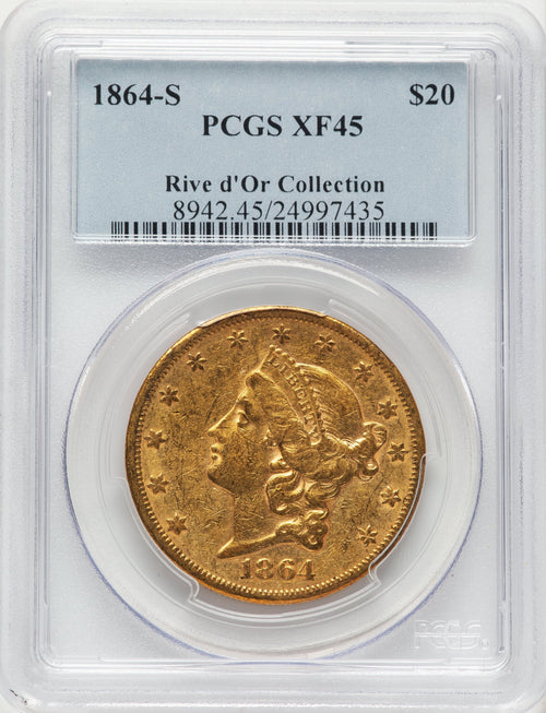 1864-S $20 Liberty Double Eagle PCGS XF45