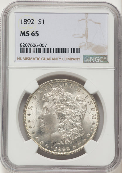 1892 Morgan Dollar NGC MS65