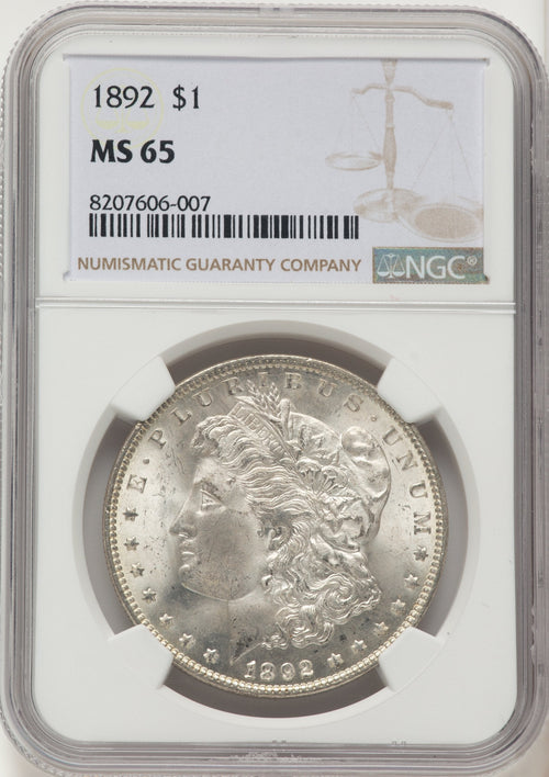 1892 Morgan Dollar NGC MS65