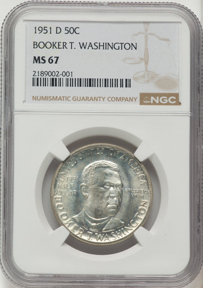 1951-D 50C Booker T. Washington Commemorative Silver NGC MS67