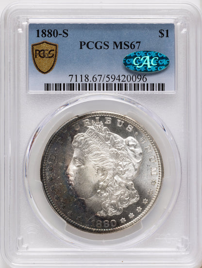 1880-S CAC Morgan Dollar PCGS MS67