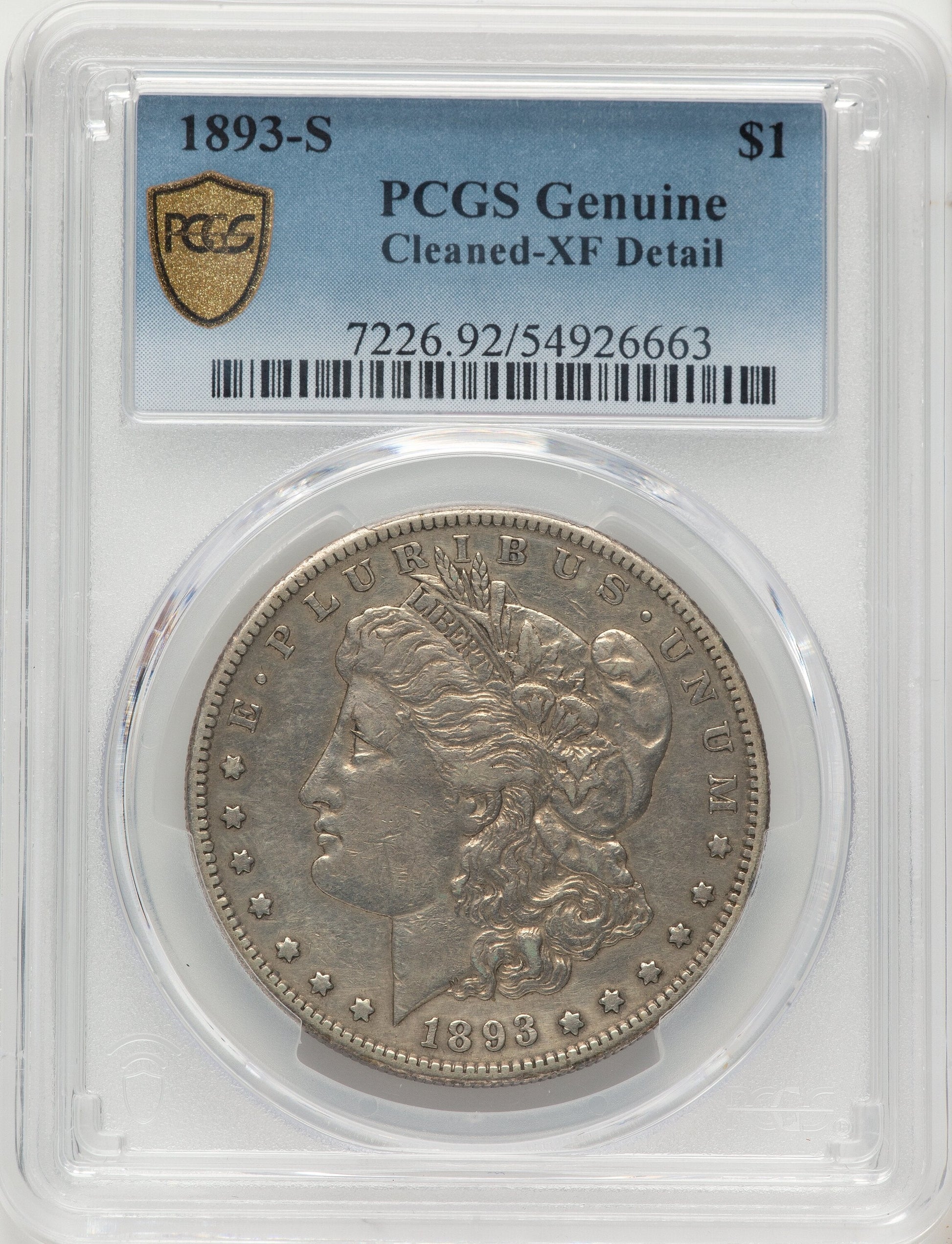 1893-S Genuine Morgan Dollar Genuine PCGS XF40