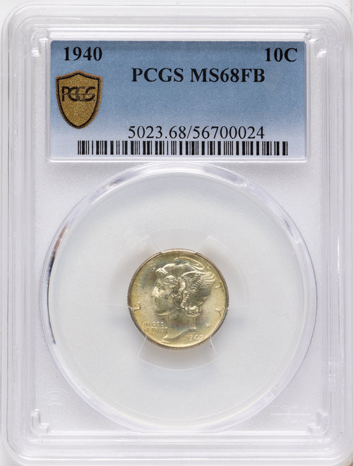 1940 10C FB Mercury Dime PCGS MS68