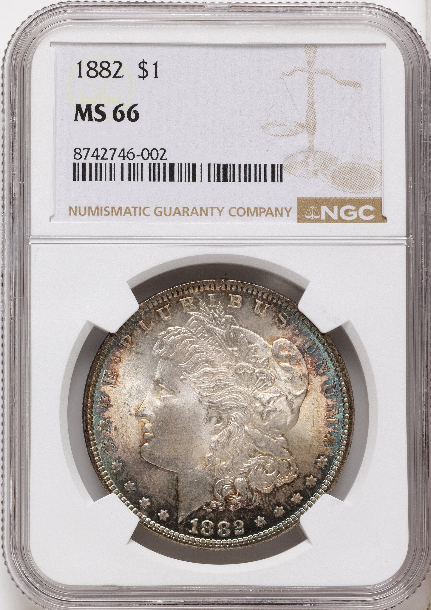 1882 Morgan Dollar NGC MS66