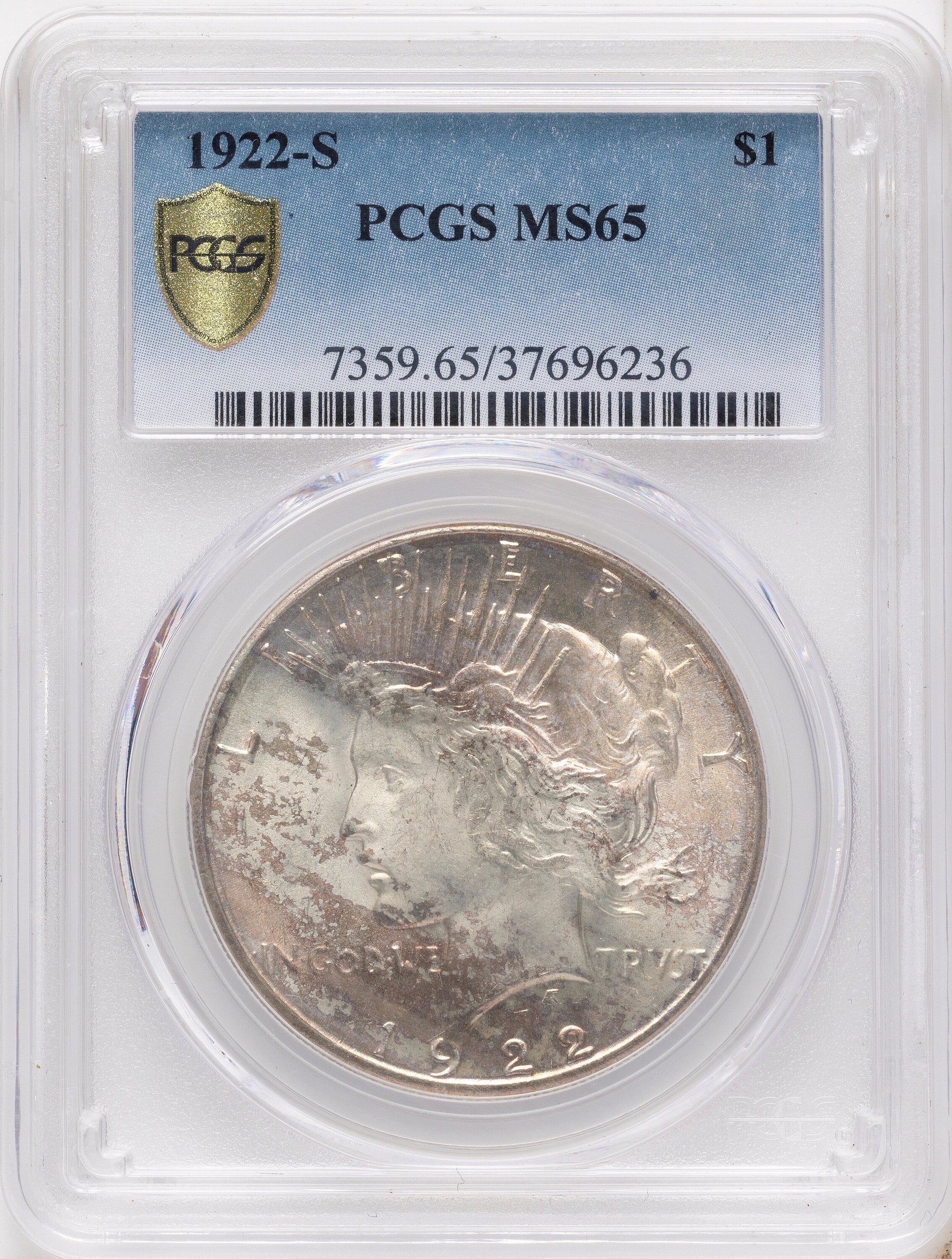 1922-S Peace Dollar PCGS MS65