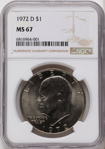 1972-D $1 Eisenhower Dollar NGC MS67