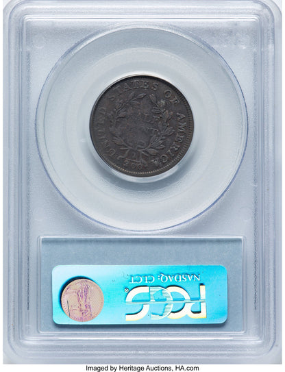 1805 1/2 C Small 5 Stems C-3 BN Half Cent PCGS F15