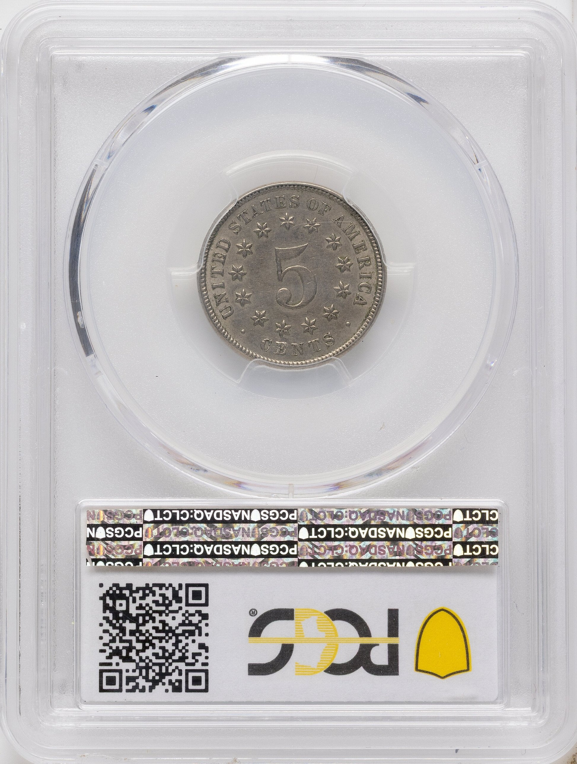 1873 5C FS-1301 CAC Shield Nickel PCGS AU55