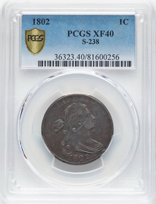 1802 1C S-238 Large Cent PCGS XF40