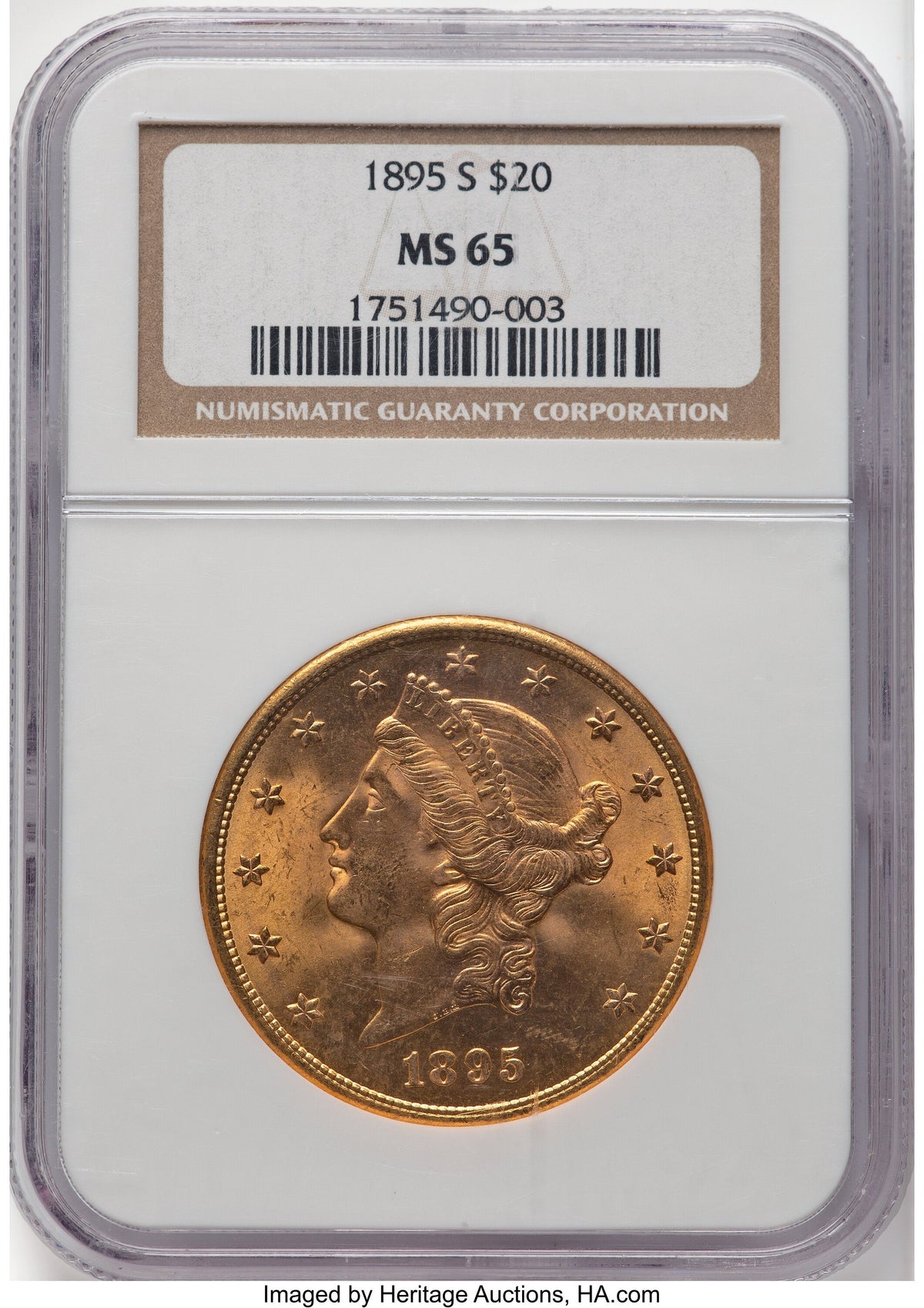 1895-S $20 Liberty Double Eagle NGC MS65