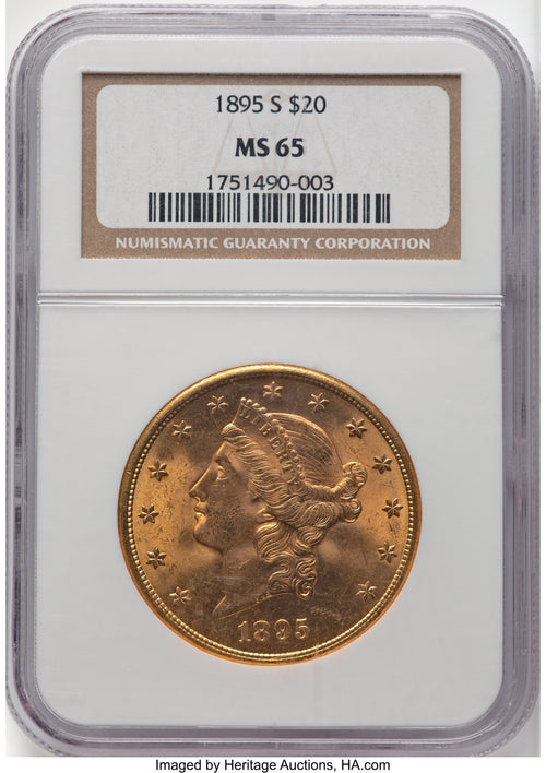 1895-S $20 Liberty Double Eagle NGC MS65