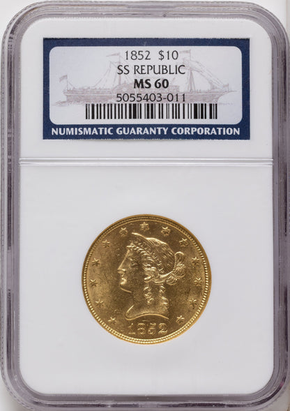 1852 $10 Liberty Eagle NGC MS60