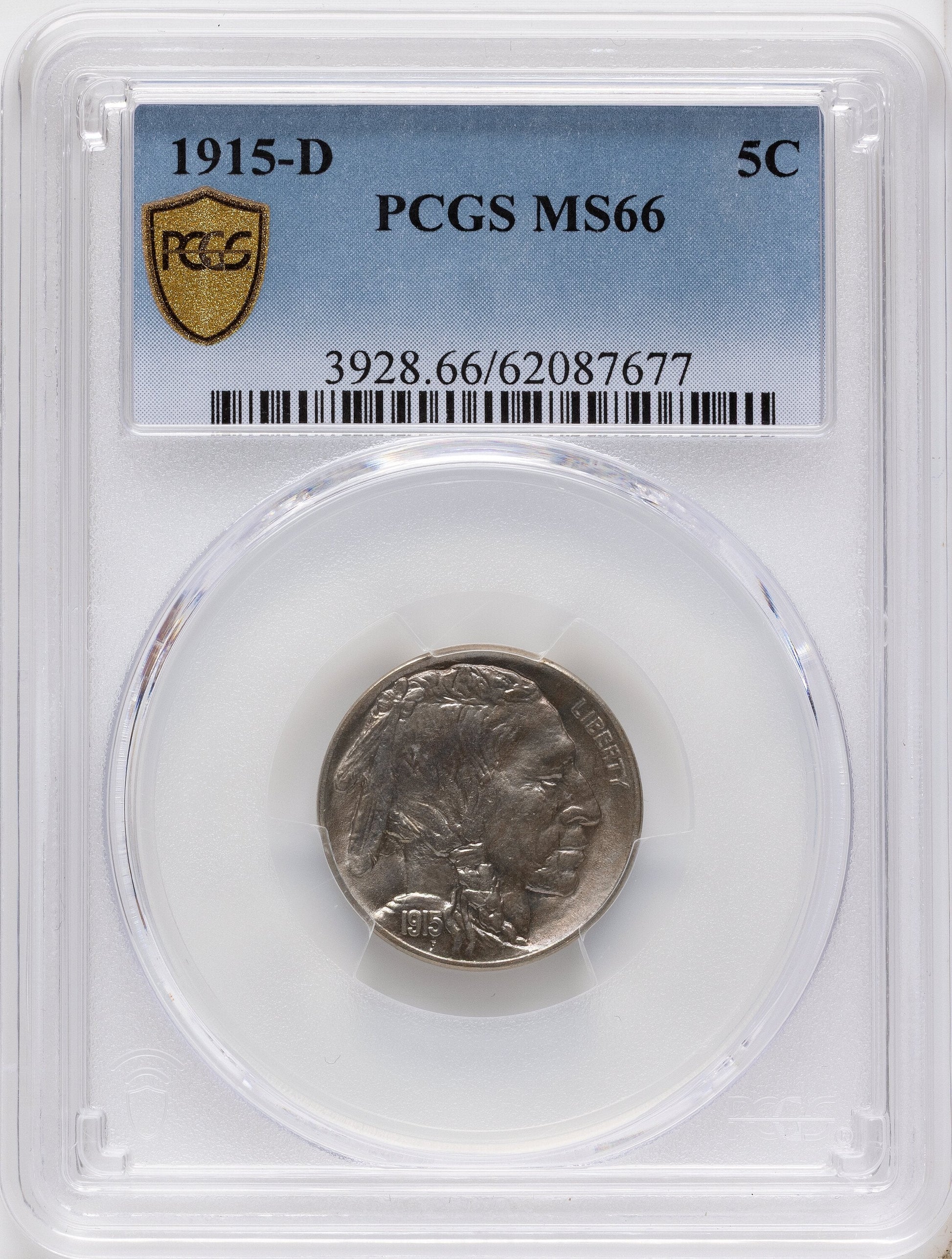 1915-D 5C Buffalo Nickel PCGS MS66