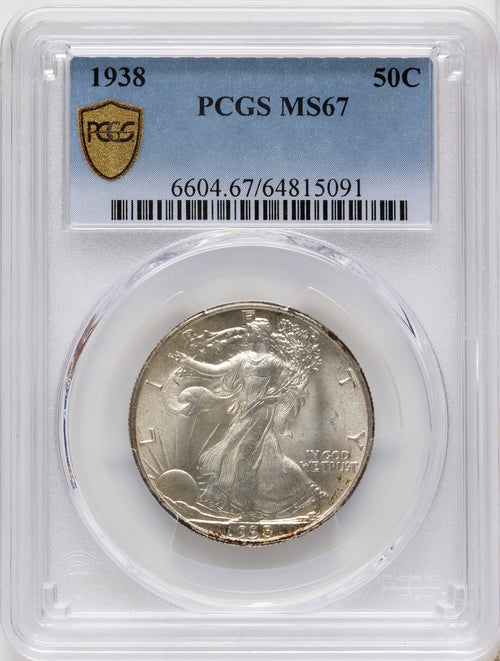 1938 50C Walking Liberty Half Dollar PCGS MS67