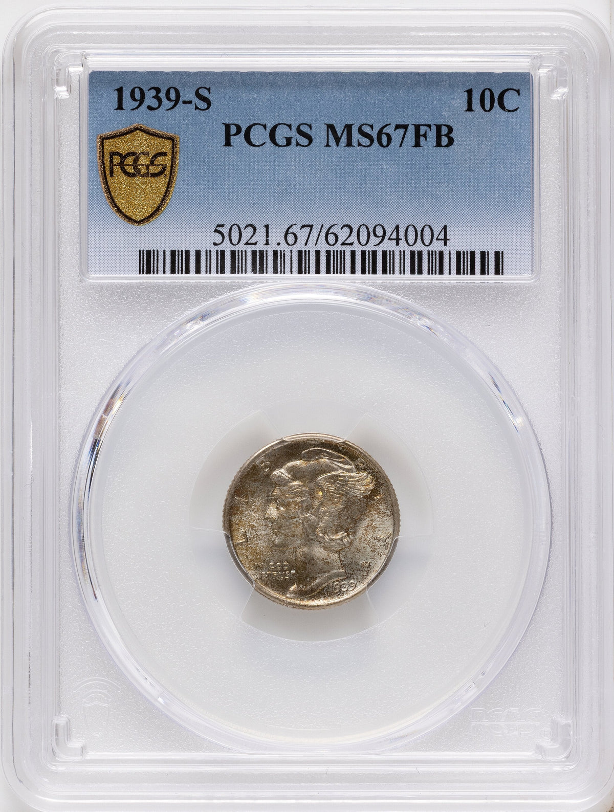 1939-S 10C FB Mercury Dime PCGS MS67
