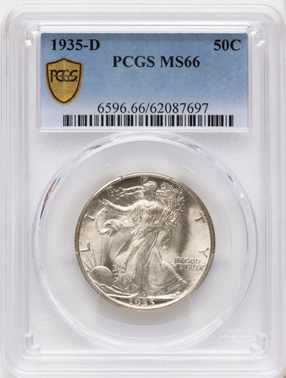 1935-D 50C Walking Liberty Half Dollar PCGS MS66