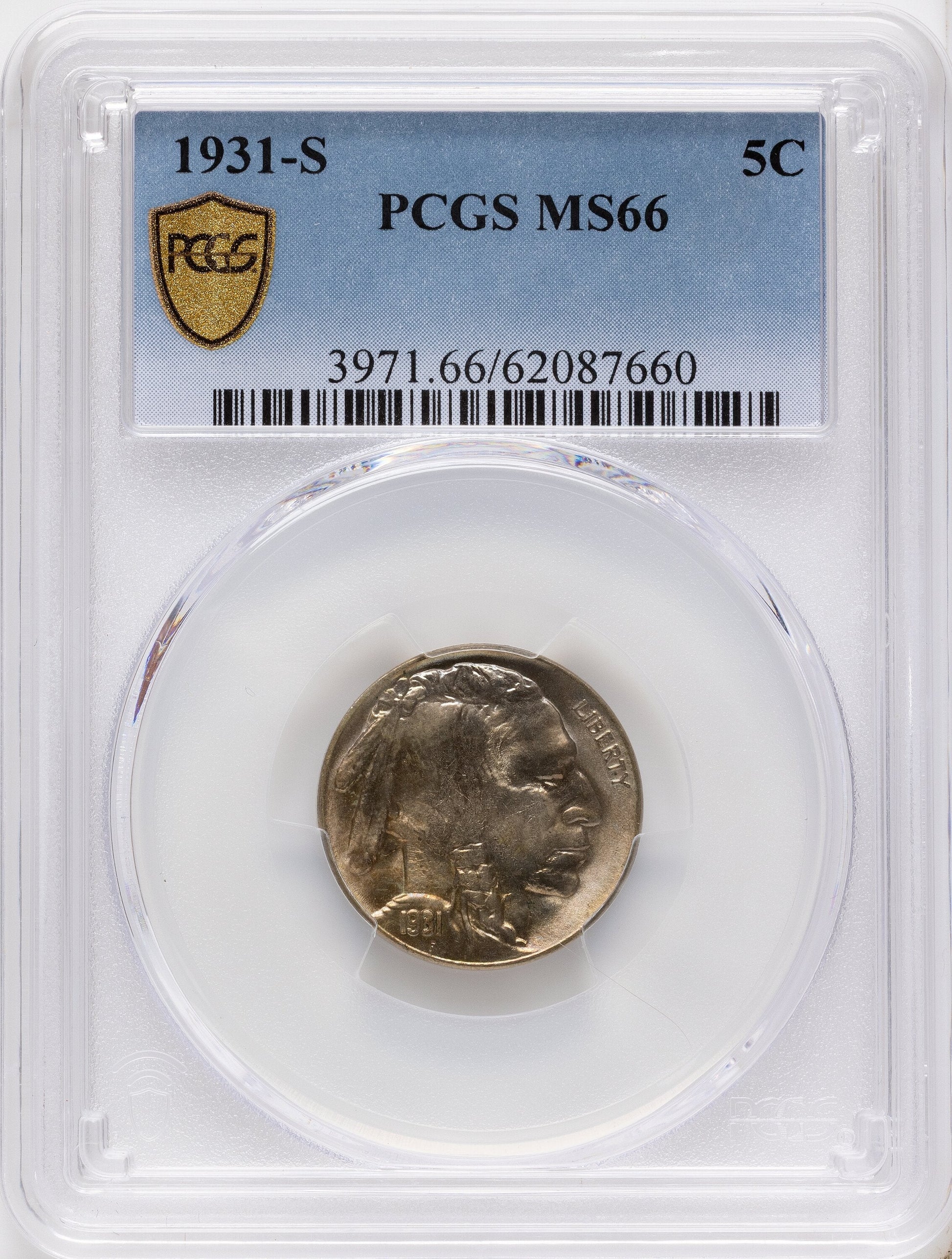 1931-S 5C Buffalo Nickel PCGS MS66