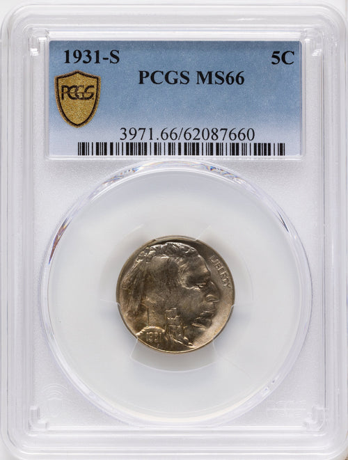1931-S 5C Buffalo Nickel PCGS MS66