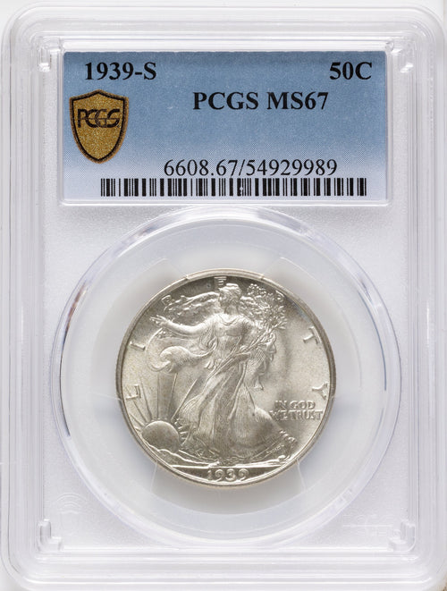 1939-S 50C Walking Liberty Half Dollar PCGS MS67