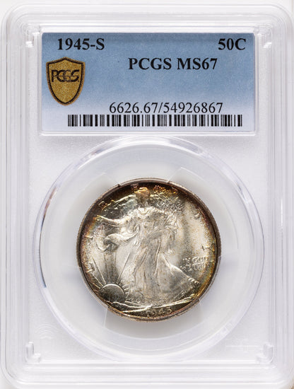 1945-S 50C Walking Liberty Half Dollar PCGS MS67