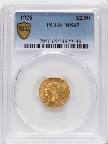 1926 $2.50 Indian Quarter Eagle PCGS MS65