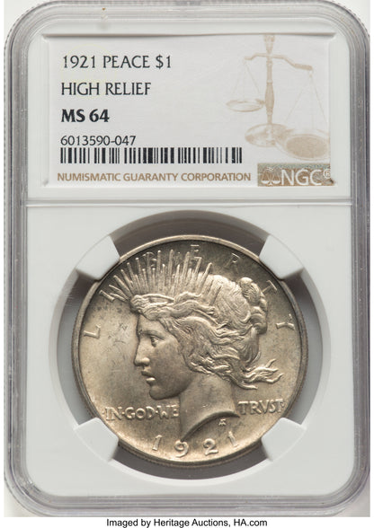 1921 Peace Dollar NGC MS64