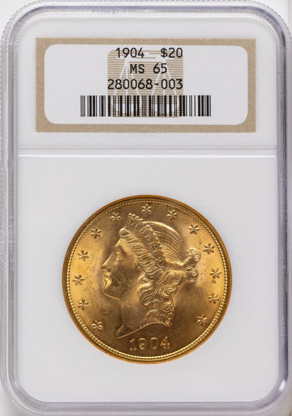 1904 $20 Liberty Liberty Double Eagle NGC MS65