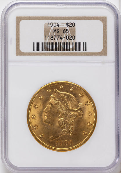 1904 $20 Liberty Liberty Double Eagle NGC MS65