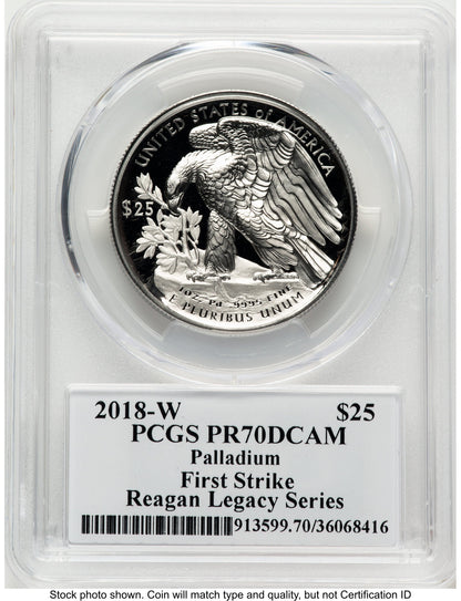 2018-W Palladium Eagle 1 oz FS Reagan Legacy Series Michael Reagan Picture PCGS PR70