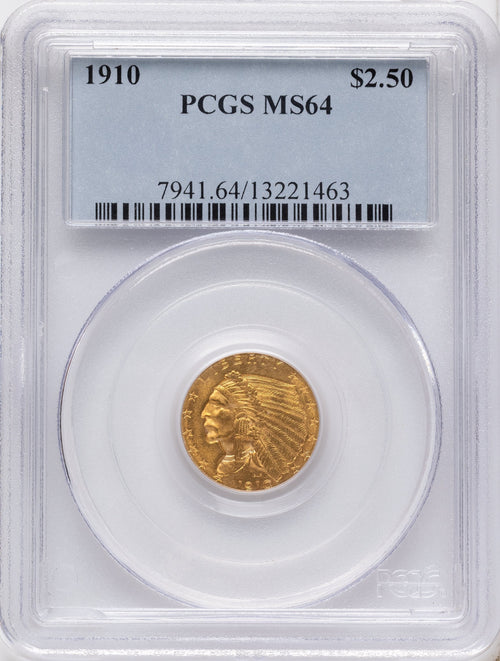 1910 $2.50 Indian Quarter Eagle PCGS MS64