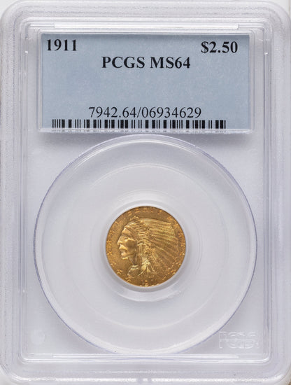 1911 $2.50 Indian Quarter Eagle PCGS MS64